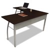 Linea Italia L Shaped Desk, 59.13 in D X 59.13" W X 29.5" H, Mocha/Gray, Steel LITSH737MOC